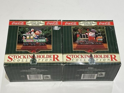 Lot Of 2 1995 Coca Cola North Pole Bottling Works Express Stocking Holder Coke
