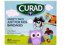 Curad Kids Bandages 4 Themes Colorful Plastic Bandages Variety of Sizes 80 Count