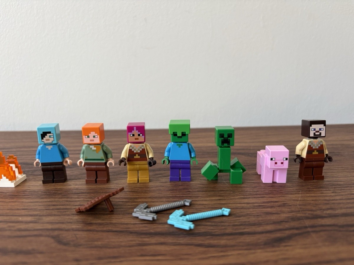 LEGO Minecraft Minifigures Lot Alex Zombie Pig Creeper Figures | eBay