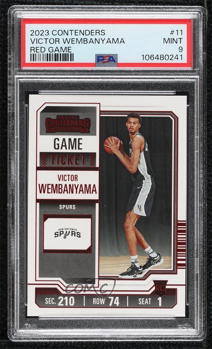 2023 Contenders Red Game Ticket Victor Wembanyama #11 PSA 9 MINT Rookie RC 4vc