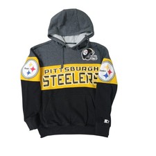 Vintage 90s Starter Pittsburgh Steelers NFL Hoodie Sweater Stitched Men's Large