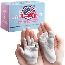 Kit de moldes de huellas de beb  y mano: recuerdo premium para reci n nacidos