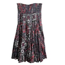 NWT Philosophy Midi-Dress Bohemian Strapless Smocked Red & Blue Flowy Cottage SM