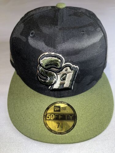 New Era 59Fifty San Antonio Missions Olive/Camo USA Flag Fitted Hat 7 & 1/4 - Bild 4 von 9
