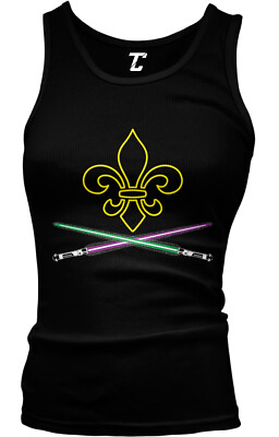 Fleur De Lis Laser Swords - Mardi Gras Sci Fi Movie Juniors Tank Top