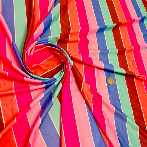 Spandex Multicolored Stripes Print Stretch Fabric 60" wide for Swimsuit By Yard - Picture 3 of 8