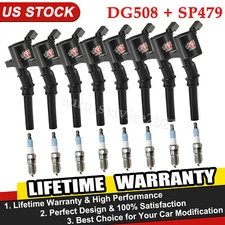 8 Ignition Coil DG508 & Iridium Spark Plug SP479 Set For Ford F-150 4.6L 5.4L V8