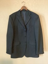 Suit Jacket Mens 40L Navy Blue Pinstripe 3btn Blazer Sport Coat