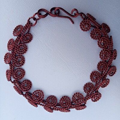 Gedrehtes Kupferdrahtarmband - 18 cm Handarbeit