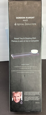 Gordon Ramsay Maze by Royal Doulton Wooden Bread Tray & Dipping Dish New In Box