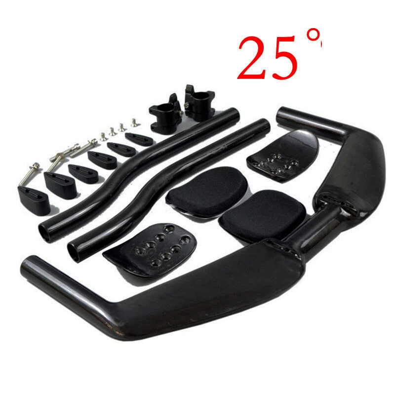 Manillar de fibra de carbono de 31,8 mm contrarreloj bicicleta Bullhorn barra aerobar elevación 45°/25° Foto 4 de 4