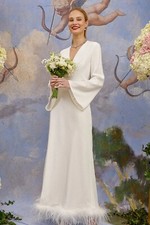 NEW Rixo JAZI - SATIN BACK SILK CREPE Feathered Silk DRESS SZ XS M  RRP £895