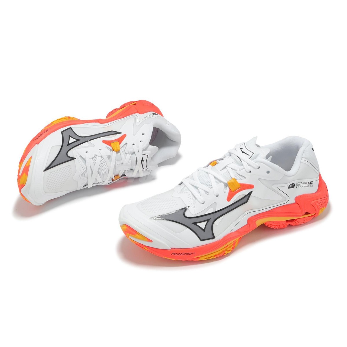 Mizuno Wave Lightning Z8 White Orange Men Volleyball Sports Shoes