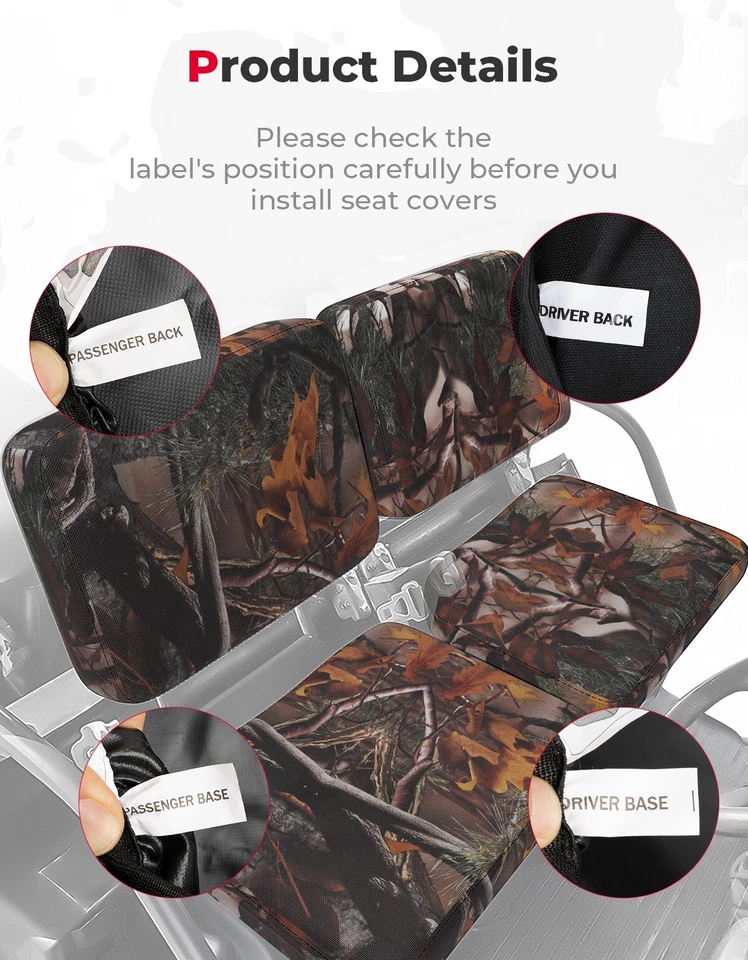 900D Camo UTV Seat Cover Dust Cover for Kubota RTV X900 1100 X1120D 1140 XG850 - Изображение 4 из 4