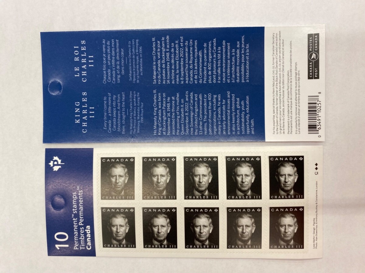 Canada Stamp Booklet - 2023 *P-Issue KING CHARLES III Booklet of