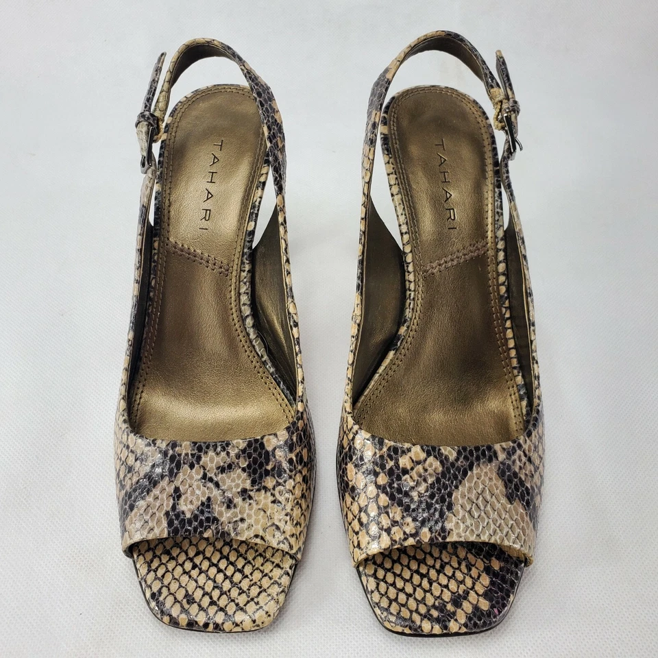 Zapatos de salón Tahari Robin MULTICOLOR piel de serpiente con puntera abierta para mujer talla 6,5 M Foto 2 de 4