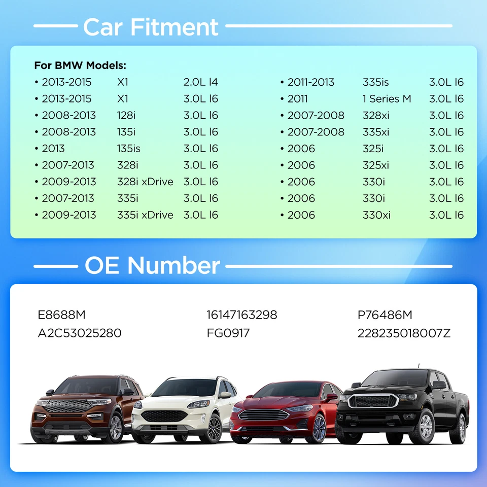 Conjunto de bomba de combustible para BMW 330i 335xi 328i 335i 128i L6 3,0 L E8688M 2005-2015 Foto 2 de 4