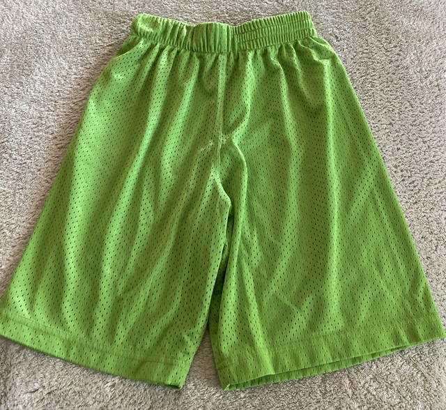 SA Gear Boys Lime Green Athletic Mesh Basketball Shorts Internal