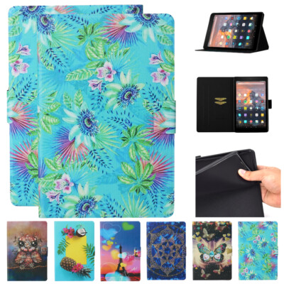 For Amazon Fire HD 8 inch 2024/2020/2018/2017 Tablet Folio Case Stand Wake Sleep