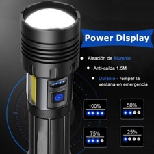 Torcia a LED Ricaricabile USB Luce Elettrica Potente Zoom Tattica Militare - Miniatura 2