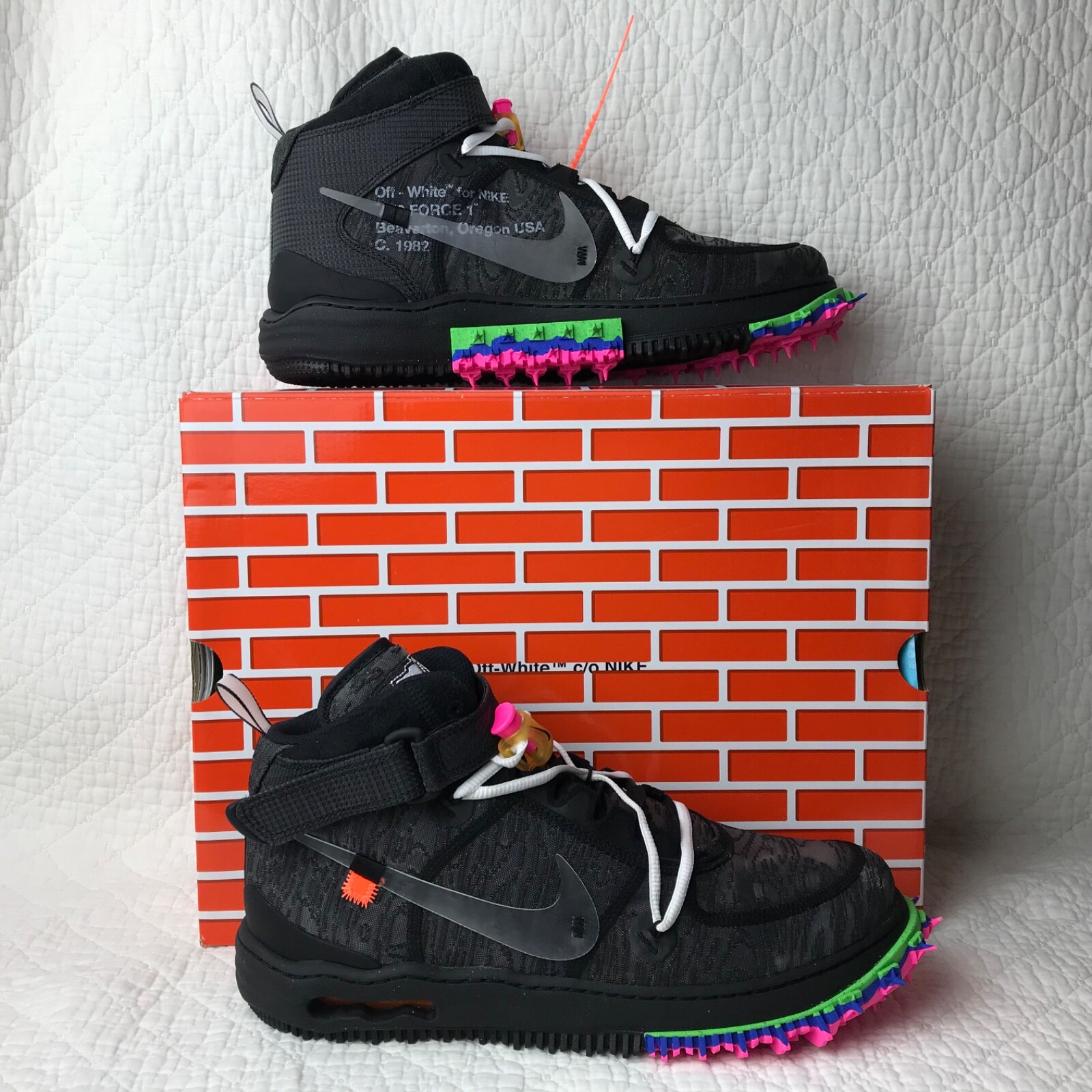 OFF WHITE X NIKE Sneakers Nike Off White x Air Force 1 MID SP uomo taglia 13 nere DO6290 001