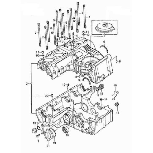 Kit vis carter GPZ550 btr inox pour moto Kawasaki GPZ ZX 550 de 1981 à 1983