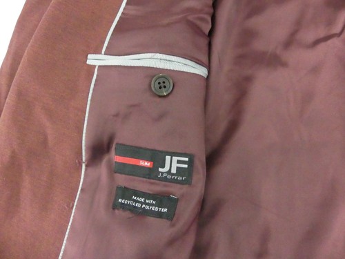 J Ferrar Suit Jacket Mens 44 Reg Slim Fit Rust Red Ultra Comfort Stretch - Picture 12 of 20