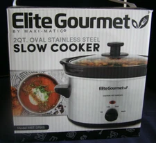 Elite Gourmet By Maxi-Matic 2 Qt. Oval Stainless Steel Slow Cooker [MST-275XS]