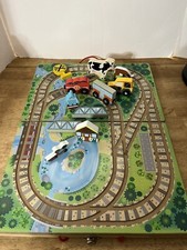 Melissa And Doug Railroad Train Take-Along Wooden Partial Set Tracks Cars Plus
