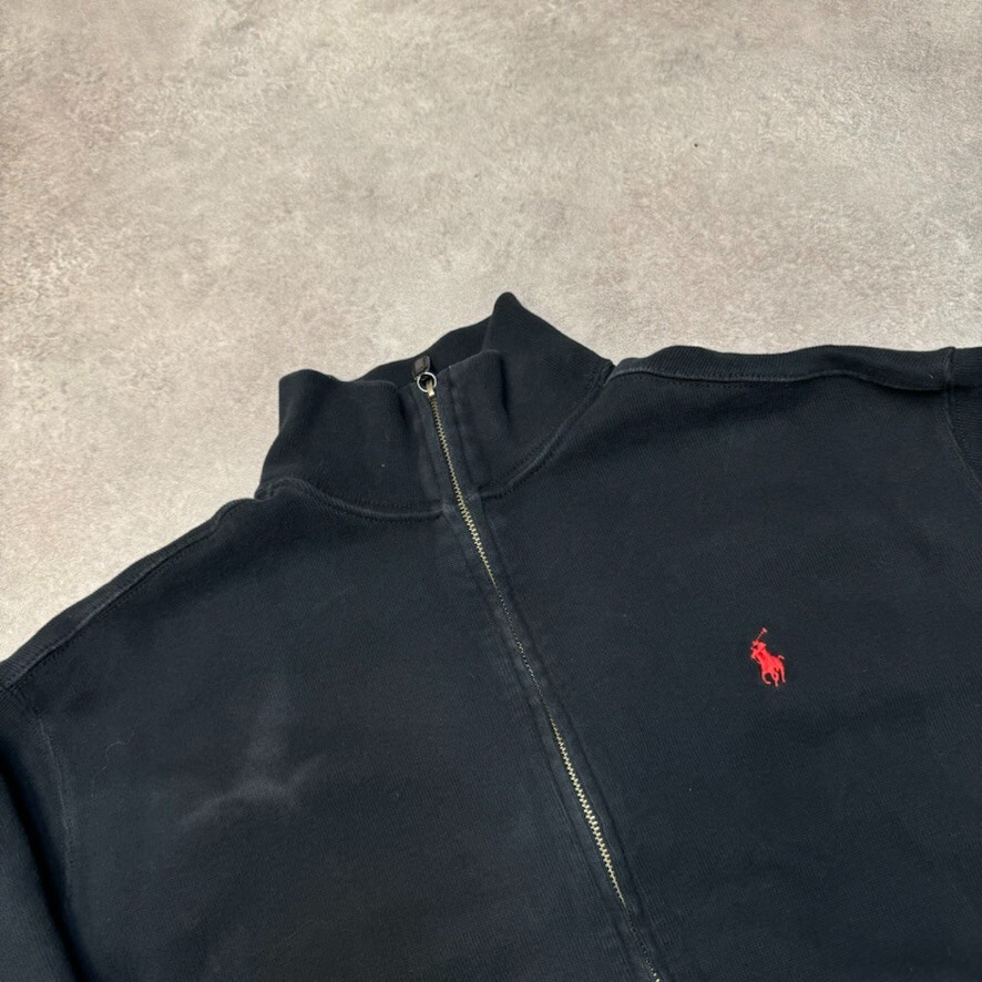 Ralph Lauren Polo Sweatshirt Mens Small Pony Full-Zip Jumper, Black Medium image 7
