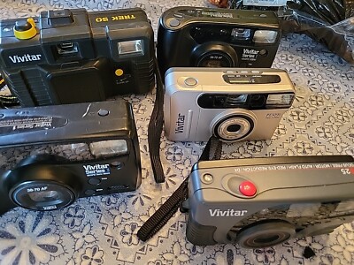 Vivitar  Point & Shoot Film Camera Lot As Is For Repair Or Parts