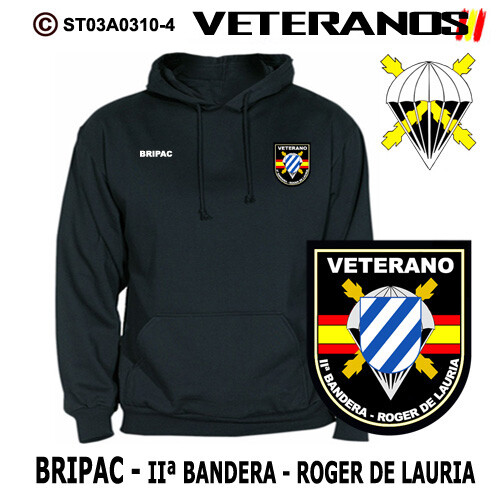 SUDADERAS CON CAPUCHA: VETERANOS BRIPAC - IIª BANDERA / ROGER DE LAURIA