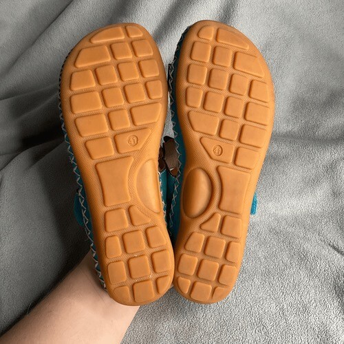 L'Artiste Spring Step Bajan Leather Wedge Sandals Women Size 41/US10-10.5 Blue - Picture 4 of 12