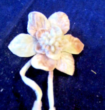 Millinery Flower 3" Mauve Pink Ivory Velvet w/Pin on back Add to lapel  Hat G98