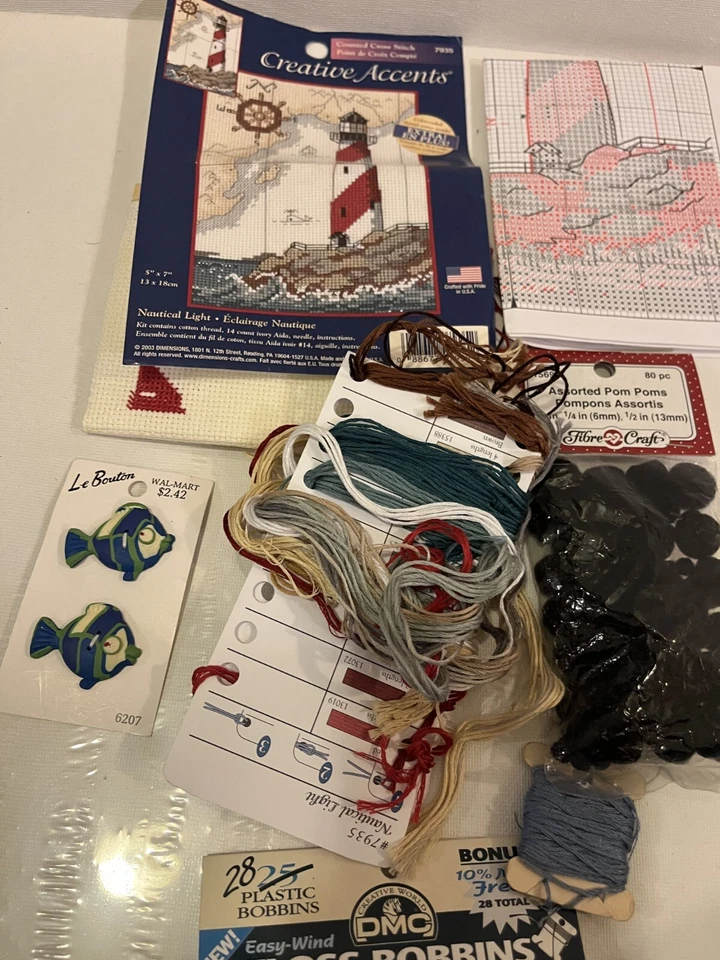 Dimensions Creative Accents Counted Cross Stitch Kit 5"x7"Nautical Light 7935 - Image 3 of 4