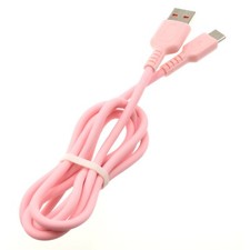 Pink 3ft USB-C Cable Charger Cord Power Wire Type-C Fast Charge for SmartPhones