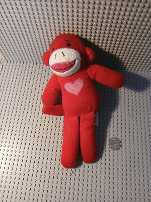 Dan Dee Original Sock Monkey Mini 10'' Plush with Clip Stuffed Animal Brown