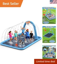 Portable Splash Pad for Kids & Dogs - 102x87'' Ultra-Safe Outdoor Water Play
