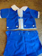 19120's Boy's Short Pants Set- S-Royal Blue/Cream- Mother of Pearl Buckle - SALE