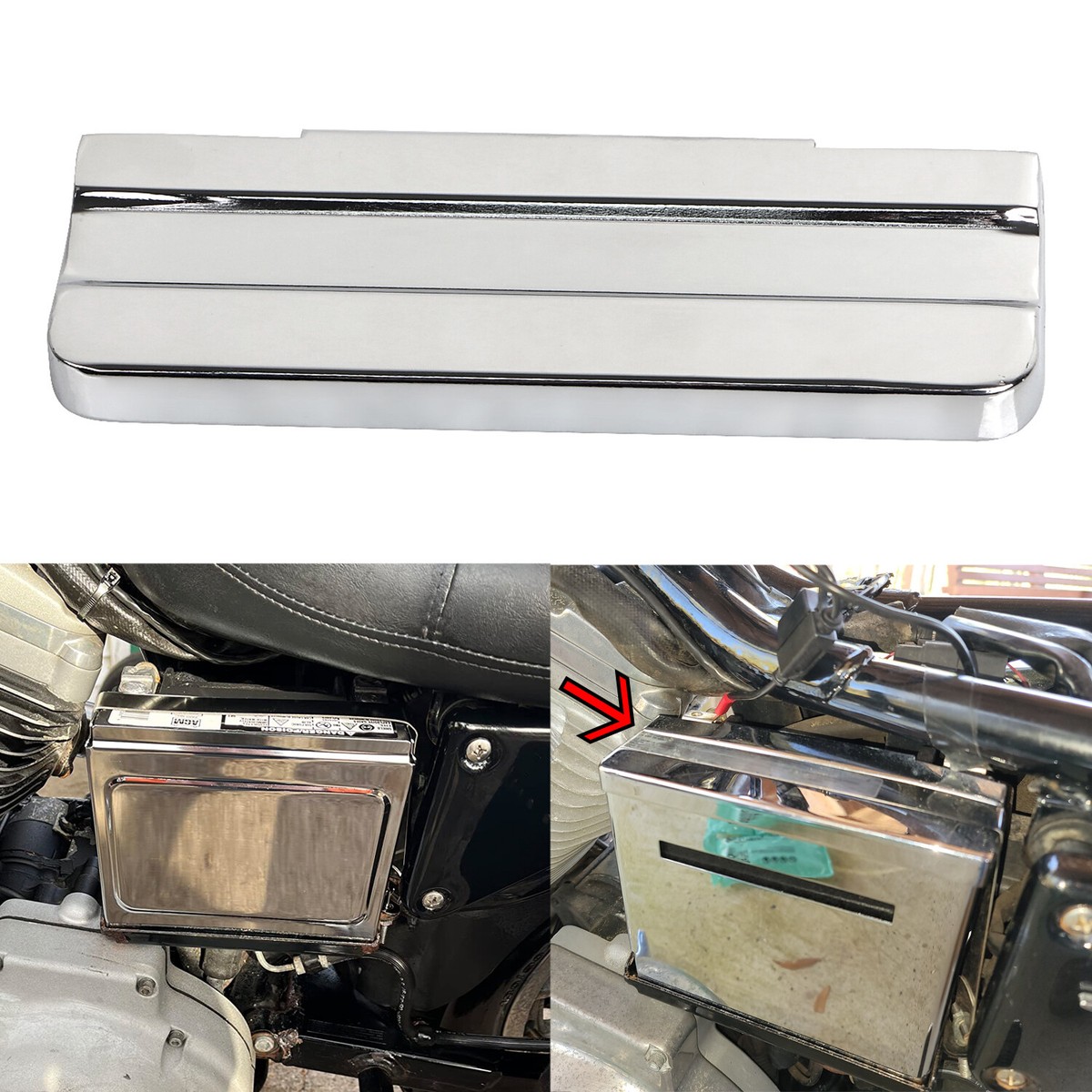 Chrome Top Battery Cover For Harley 97-03 Sportster 883 1200