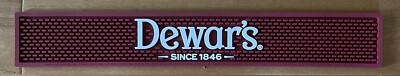 DEWAR S SCOTCH WHISKY RUBBER BAR RAIL RUNNER SPILL MAT *BRAND NEW* DARK RED