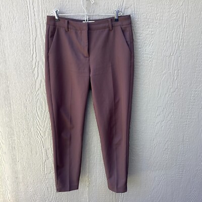 Ichi  Pants Women s Size 36  (US 8) Brown Career Business Casual Slim Straight