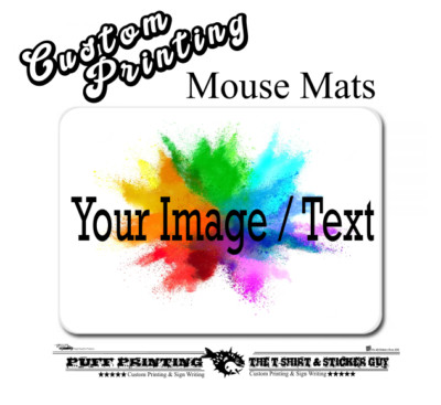 PERSONALISIERTE MAUSMATTE GESCHENK IHRE FOTOS / DESIGNS / TEXTGEDRUCKTE HÜLLE      