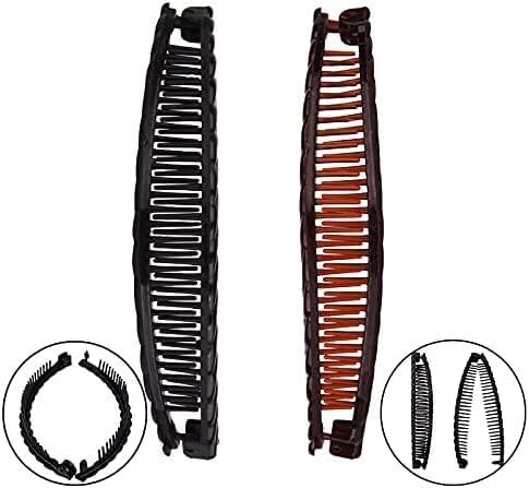 2 Pack One Black And One Brown Tort Banana Clips Fish Clips Vintage Clincher - Bild 3 von 5