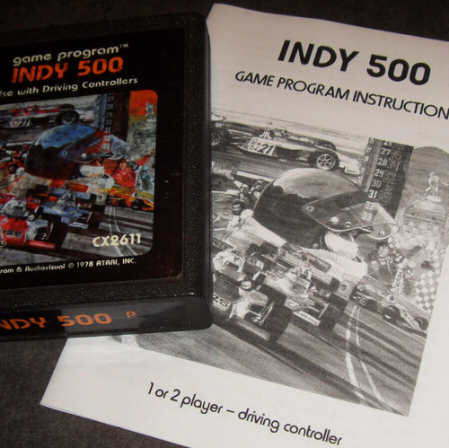 Jeu INDY 500 + 2 Manettes Driving Controllers Pour Atari 2600 – Notice Incluse – Bon état