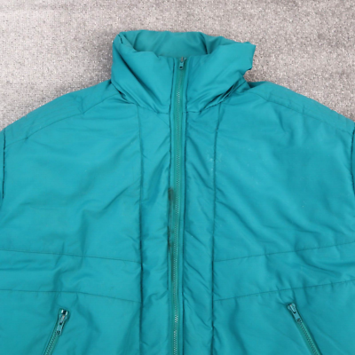 Vintage Down XL Solid Blue Long Sleeve Full Zip Puffer Jacket | eBay