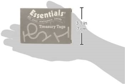 Whitecroft 27161/10 Essentials 38 Mm Metal Ended Treasury Tags - Green
