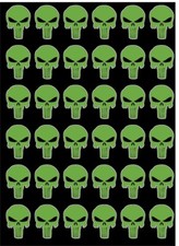 36 Punisher 1"Lime Green - High Vinyl Decals Phone Laptop Gun Helmet