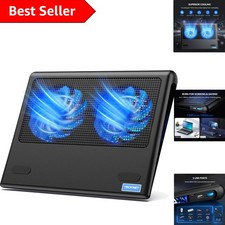 Slim and Portable Laptop Cooling Stand with Adjustable Fans - Light Black