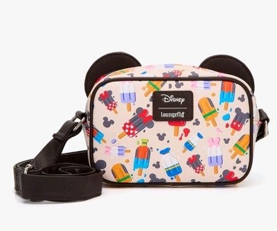 NWT Loungefly Disney Mickey Mouse & Friends Popsicles AOP Figural Crossbody Bag